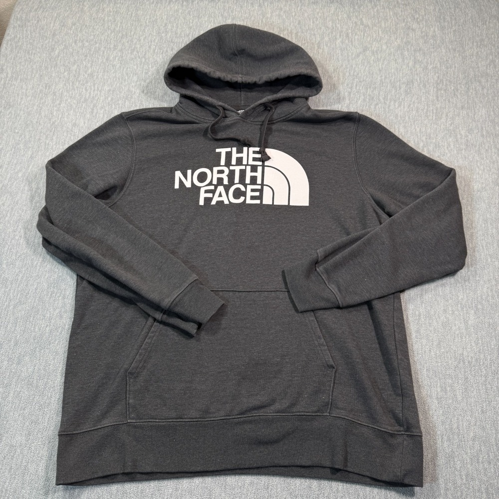 The North Face Hoodie Mens XL Gray Fleece Pullover Logo Graphic Hooded Sweatshir
